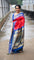 Pure kanjivaram silk saree red and blue with allover checked pattern and temple design thread woven border