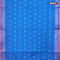 Bengal cotton saree cs blue with thread woven buttas and thread woven border without blouse