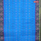 Bengal cotton saree cs blue and blue with thread woven buttas and thread woven border without blouse