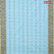 Bengal cotton saree pastel blue and yellow shade with thread woven buttas and thread woven border without blouse