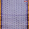 Bengal cotton saree grey and mustard shade with thread woven buttas and thread woven border without blouse