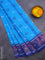 Bengal cotton saree cs blue and blue with thread woven buttas and copper zari woven border without blouse