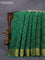 Pure mysore silk saree sandal and green with half & half style and zari woven border