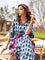 Indigo Paisley Dabu Cotton Kaftan