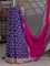 Banarasi crepe partly saree pink and violet with woven buttas and woven border
