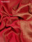 Banarasi semi crepe saree red with allover zari woven brocade weaves and lace work border