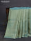Banarasi semi crepe saree teal blue shade with allover zari woven brocade weaves and lace work border
