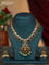 Antique changable 3 pendant necklace lakshmi & manga design with kemp & cz stones and pearl & beads hangings