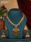 Antique changable 3 pendant necklace lakshmi & manga design with kemp & cz stones and pearl & beads hangings