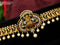 Antique hip chain lakshmi & peacock design with kemp & cz stones and pearl hangings