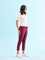 Women Solid Maroon Mid Rise Cropped Jeggings