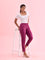 Women Solid Dark Wine Cotton Pencil Pant