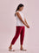 Women Solid Maroon Mid Rise Cropped Pencil Pant