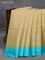 Pure soft silk saree elaichi green shade and teal blue with allover silver & copper zari buttas and simple border