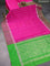 Pure uppada silk saree pink and green with allover thread & silver zari woven floral buttas and zari woven simple border