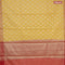 Banarasi kota saree yellow and red with zari woven buttas and zari woven border