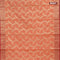 Banarasi kota saree orange and pink with allover zari weaves and floral zari woven border