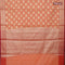 Banarasi kota saree peach orange and red with zari woven buttas and zari woven border