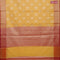 Banarasi kota saree yellow and pink with zari woven floral buttas and zari woven border