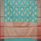 Banarasi kota saree teal blue and maroon with zari woven leaf buttas and zari woven border