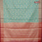 Banarasi kota saree teal blue and maroon with allover zari woven floral weaves and zari woven border