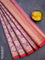 Banarasi kota saree pastel pink and maroon with zari woven buttas and zari woven simple border