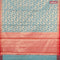 Banarasi kota saree teal blue shade and maroon with allover zari weaves and zari woven simple border