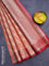 Banarasi kota saree peach orange and red with allover zari weaves and zari woven border