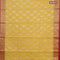 Banarasi kota saree yellow and red with zari woven floral buttas and zari woven floral border