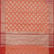 Banarasi kota saree peach orange and red with zari woven buttas and zari woven border