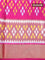 Pochampally silk saree blue and magenta pink with allover ikat woven butta weaves and long ikat woven zari border