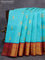 Pure kanjivaram silk saree teal blue shade and dark magenta with paisley zari woven buttas and rich annam zari woven border butta style