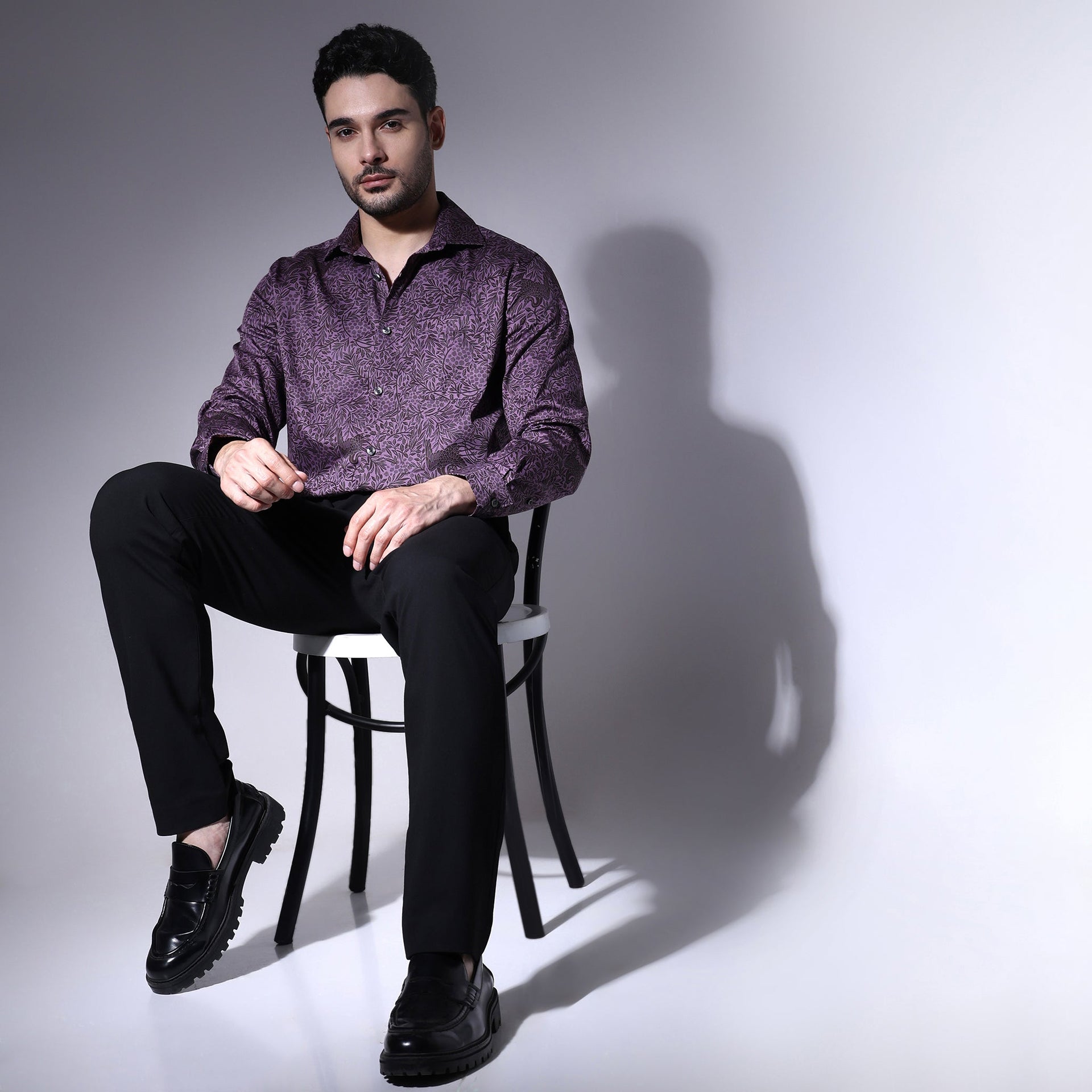 Celebration™ Shirts Elegant 60's 100% Cotton Satin - Regular Fit Printed Shirt