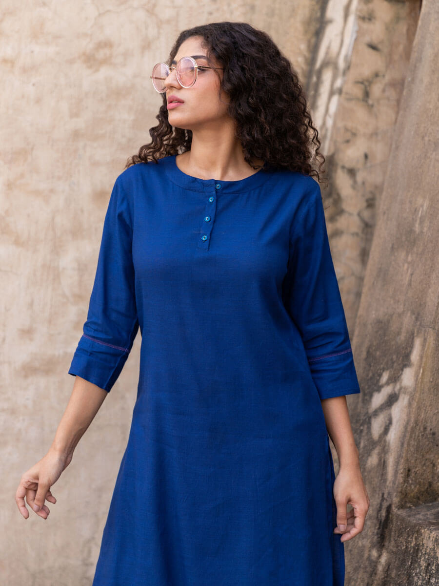 Blue Moon Slub Kurta