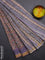 Chanderi bagru saree sandal and lavender with allover floral prints and small zari woven border