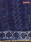 Chanderi bagru saree indigo blue and off white with allover batik prints and small zari woven border