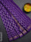 Chanderi bagru saree violet with dabu prints and maheshwari border