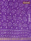 Chanderi bagru saree violet with dabu prints and maheshwari border