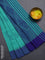 Bengal soft cotton saree teal green shade and blue with allover butta weaves and simple border
