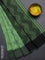 Bengal soft cotton saree pista green and black with allover weaves and simple border