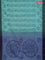 Bengal soft cotton saree teal blue and blue with allover weaves and simple border