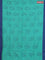 Bengal soft cotton saree teal blue and navy blue with allover butta weaves and simple border