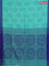 Bengal soft cotton saree teal blue and navy blue with allover butta weaves and simple border