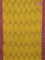 Bengal soft cotton saree yellow and purple with allover geometric weaves and simple border