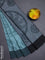 Bengal soft cotton saree teal blue and grey with allover weaves and simple border