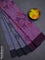 Bengal soft cotton saree violet and grey with allover weaves and simple border