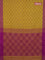 Bengal soft cotton saree yellow and violet with allover weaves and simple border