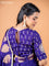 Banarasi crepe saree violet with stripes pattern and mirror work & banarasi style border