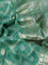 Banarasi silk saree teal green shade with allover banarasi zari weaves and gotapatti lace work border