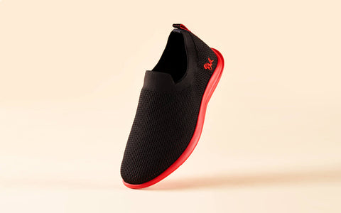 Spotlight Slip Ons : Hale Black / Red Sole